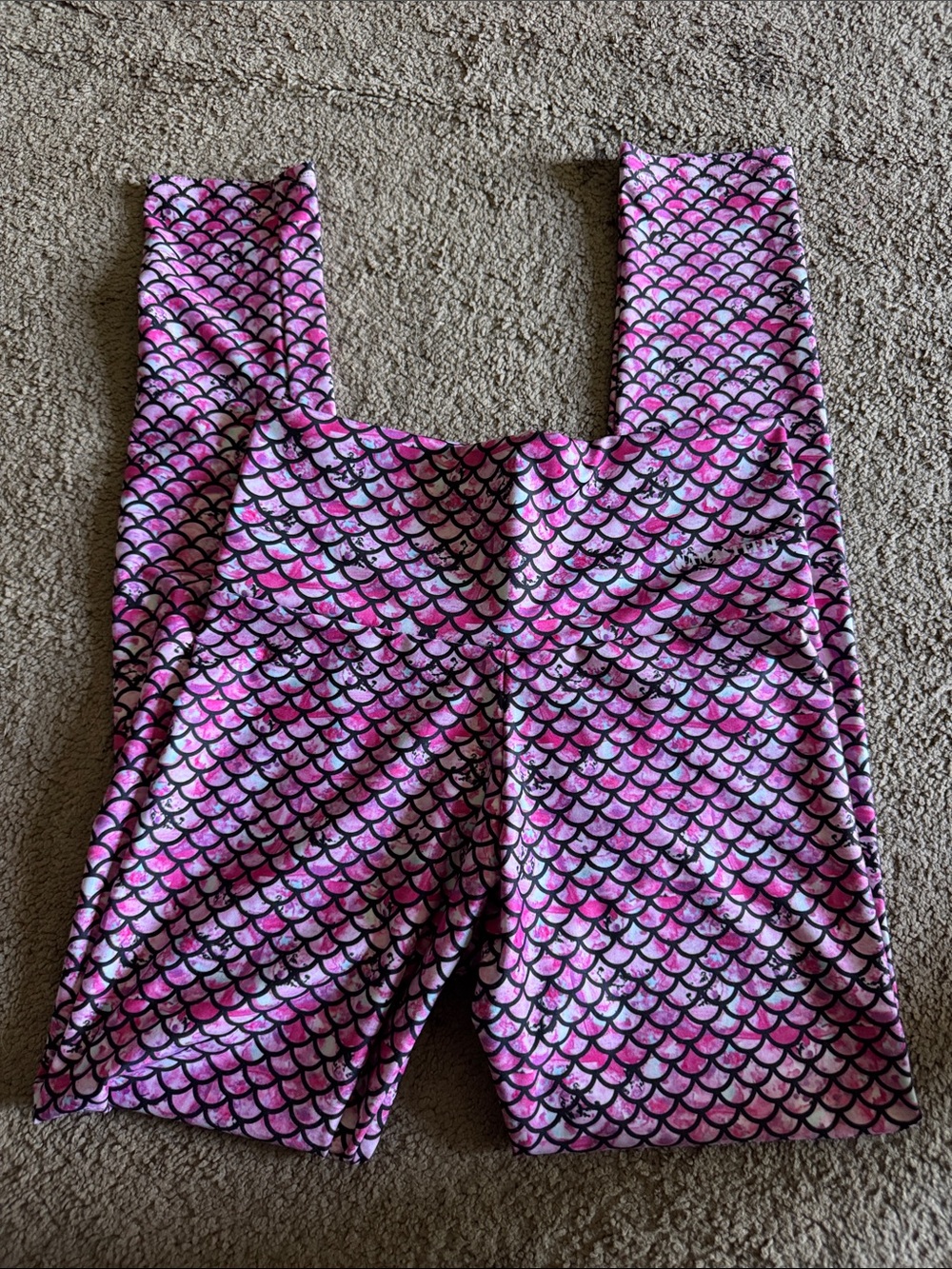 NamasteFit Pink Mermaid Scale Yoga Leggings